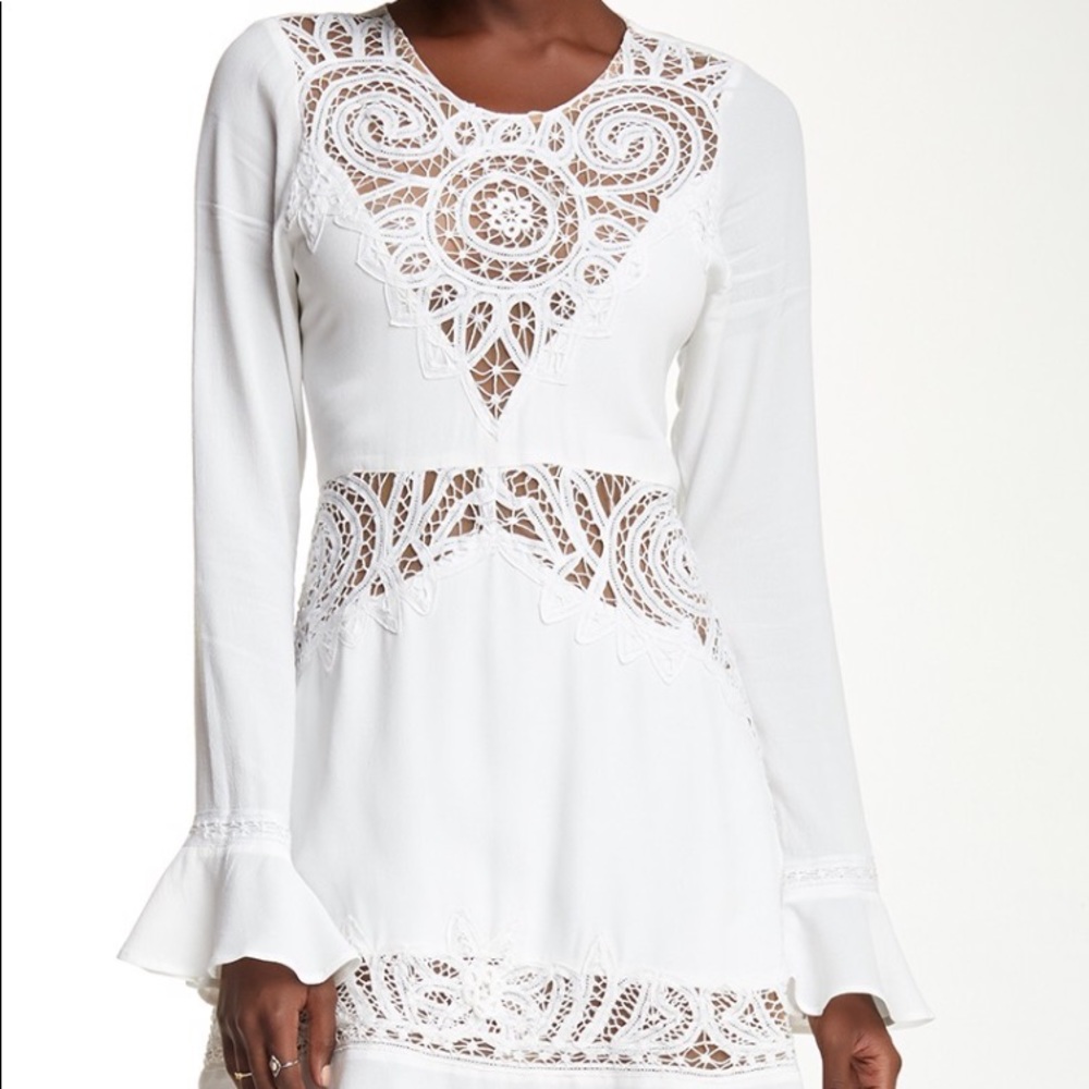 For Love & Lemons Valentina White Lace Mini Dress - Picture 8 of 8